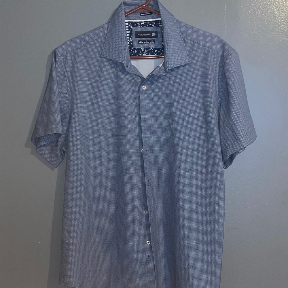 Denim & Flower Men's Blue Casual Button Down Shirt